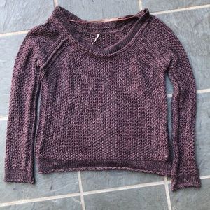 Free People Marled Brown Pullover Sweater